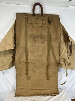 WW1 Army Navy Canvas Military Uniform Garment Bag Tan Named • $115