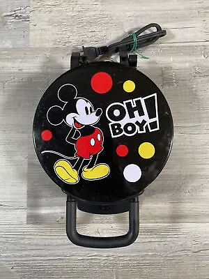 Disney Mickey Mouse Waffle Maker Black DCM-32 “ OH Boy!” Tested & Working • $16