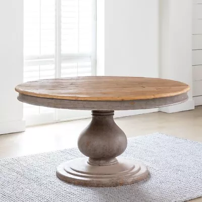 Coastal Cottage 60  Vintage Round Pedestal Dining Table • $3195