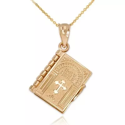 Men Women Gold Bible Pendant Lord's Prayer Necklace Christian Religious Jewelry • $10.99