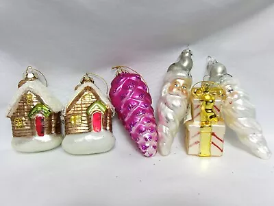 Lot/6 – (NWT) MARTHA STEWART Hand-Blown Glittered Glass Christmas Ornaments • $15.25