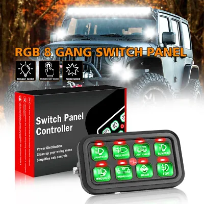 $179.99 • Buy 8 Gang RGB Switch Panel Universal Multifunction Bluetooth Controller Car ATV