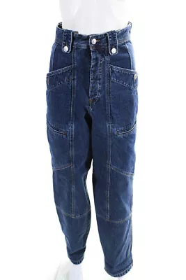 Isabel Marant Etoile Womens Cotton Denim Neko Mom Jeans Trousers Blue Size 42 • $85.39