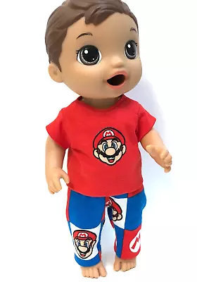 💥 Boy Doll Clothes For 12” Baby Alive Dolls T-Shirt Pants SUPER MARIO Theme NEW • $12.99