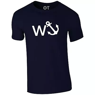 £9.99 • Buy Mens W Anchor T Shirt - Funny Rude Joke Offensive Tshirt - Wanker Gift Present