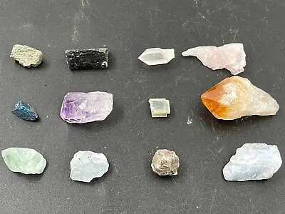 Healing Crystal Set - 12 Spiritual Gemstones In A Case *certificated* • £11.04