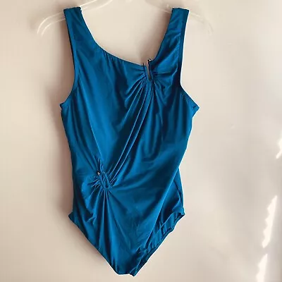 Amoressa By Miraclesuit Size 14 Teal U Turn Uhura One Piece Swimsuit • $99