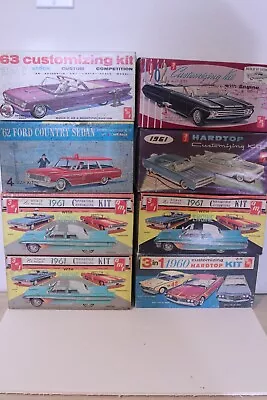 Lot 8 Model Kit 1/24 Empty Boxes Original Early 1960's Vintage Cars AMT 3n1 • $19.95