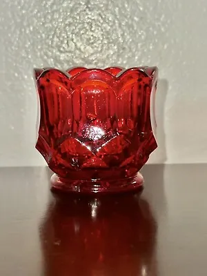 Vintage Toothpick Holder L.E. Smith Dominion N685 Flame Glows Red Glass • $6.99