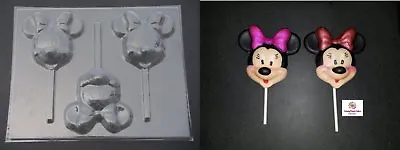 MINNIE MOUSE Large Face Head Chocolate Candy Lollipop Soap Mold • £5.74