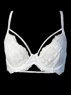 Bras N Things Underwired Strappy Lace & Satin Bra 10B White Like New • $30