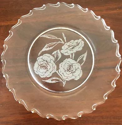 (8) VINTAGE MIKASA “Etched Rose” 10” Dinner Plates With “sawtooth”wave Edge. EUC • $50