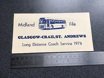 £8.50 • Buy Midland Fife Scottish Bus Group Route 11 Timetable 1976 Glasgow St Andrews