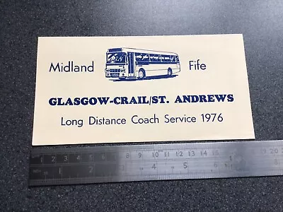 £8.50 • Buy Midland Fife Scottish Bus Group Route 11 Timetable 1976 Glasgow St Andrews