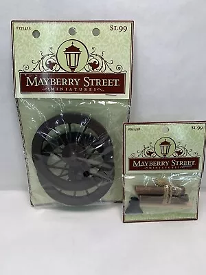 Mayberry Street Miniature Wagon Wheels And Firewood  Axe Dollhouse Village DIY • $14