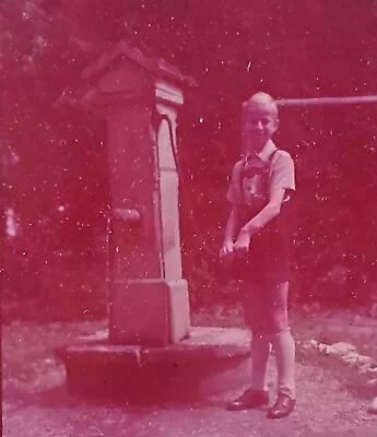 Child At Pump Probably Austria Or Germany NO LABEL Magic Lantern Glass Slide • $1.95