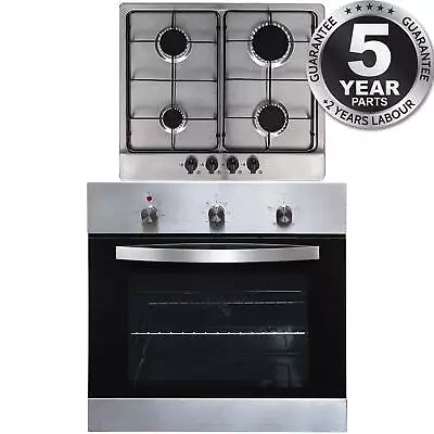 SIA SO113SS 60cm Stainless Steel Electric Single Fan Oven & 4 Gas Burner Hob • £305.99