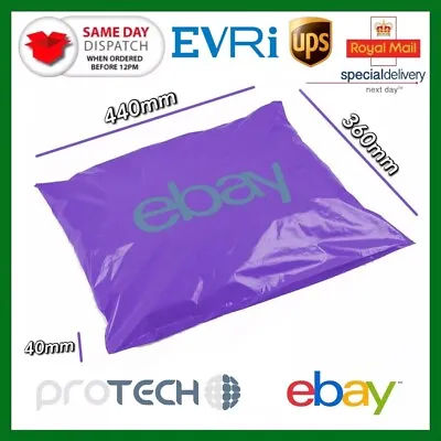 50x EBay Branded Packaging Self Seal Plastic Mailing Bags 440mm X 360mm X 40mm • £11.45