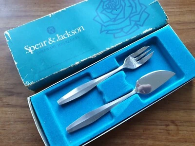 £18.50 • Buy Vintage SPEAR & JACKSON MERTON Fish Knife / Fork X 6 Pairs Stainless Cutlery