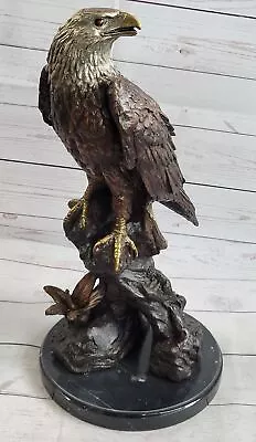 American Bald Eagle Bronze Metal Statue Sculpture Figure On Marble Base Moigniez • $549