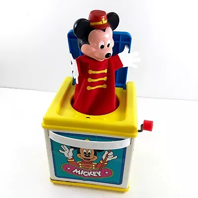 Vintage Disney MIckey Mouse Jack In The Box Toy 1987 Mattel • $15