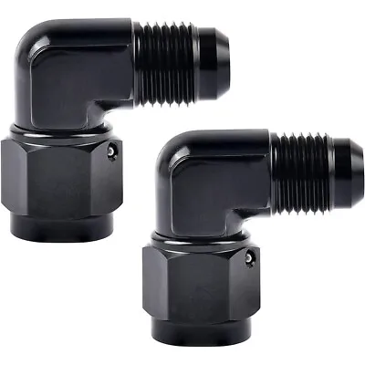 2x 6AN 8AN 10AN Female To Male Flare 90 Degree Swivel Fitting Adapter Aluminum • $9.58