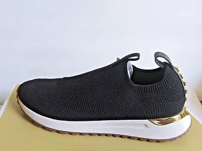 Michael Kors Women's Sneaker Trainer Black Bodie MK Logo Tape Mesh Sz 10 NIB • $109.95