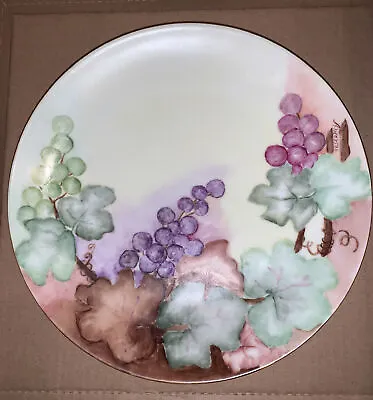 $14 • Buy Antique Thomas Sevres Bavaria Hand Painted Grapes Porcelain Plate Signed