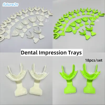 18Pcs Dental Impression Trays Edentulous Jaw Full Denture Frame Cut Back Tray • $192.89