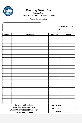 Personalised Duplicate Invoice Book  • £5.99