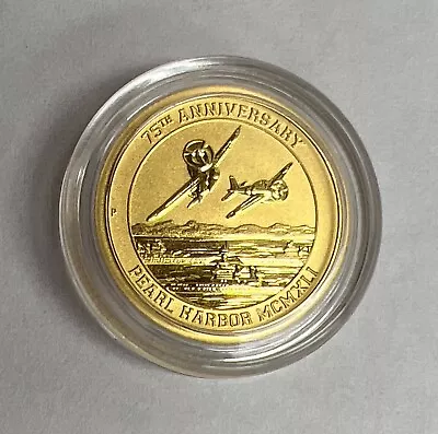2016 P  Pearl Harbor 75th Anniversary 1/10 Oz Gold Bullion Coin Tuvalu $15 • $302.95