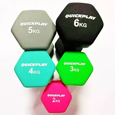 Neoprene Dumbbells Weights Pair Home Gym Fitness Aerobic Exercise Iron Hand Set • £11.95