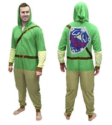 The Legend Of Zelda Link Cosplay Costume Union Suit One Piece Romper Hood! L/XL • $19.99
