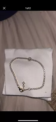 $150 • Buy Pandora Gold Tennis Bracelet Size 18