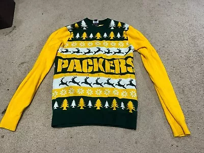 Green Bay Packers Light Up Christmas Sweater NFL Team Apparel Small-Non Working • $14.99