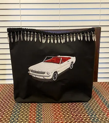 Mustang Black Canvas Handmade Tote Bag NWOT • $32