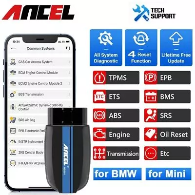 ANCEL BD300 Bluetooth OBD2 Scanner For BMW Battery Registration Diagnostic Tool • $49.99