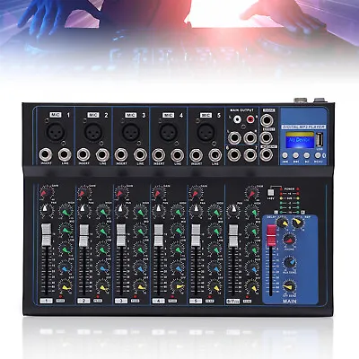 7-Channel Bluetooth Portable Audio Mixer USB DJ Sound Mixing Console Board • $64.60