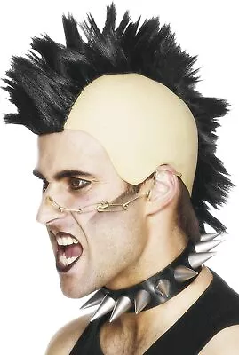 Smiffys Mens Black Mohawk Wig One Size Mohican Wig 42210 • $19.88