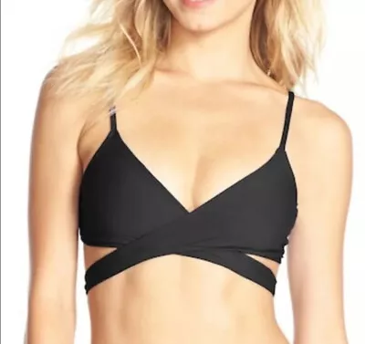 L*space Chloe Reversible Wrap Bikini Top Black Size Medium Nwot $88 • $29.99