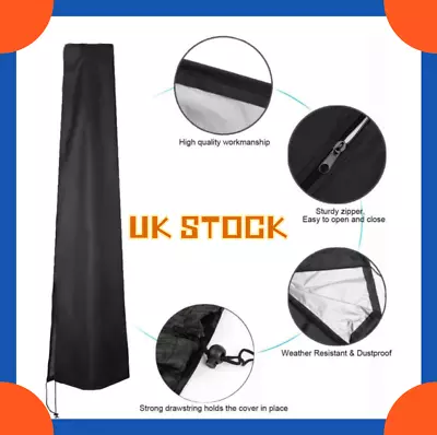 £6.80 • Buy Large Heavy Duty Garden Parasol Cover Patio Umbrella Waterproof Black Protection