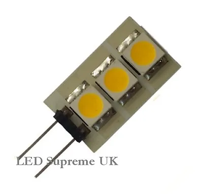 G4 3 LED SMD 12V AC/DC 0.6W 35LM White Bulb ~8W • £5.59