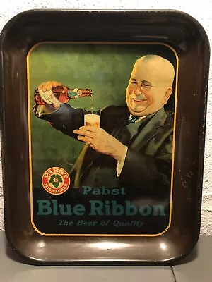 1930 Pabst Blue Ribbon Beer Serving  Beer Tray Antique 13.75 X 10.5 Vintage • $175