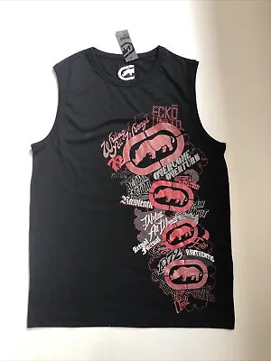 Vintage ECKO UNLTD Vest Size L BNWT Skate Hip Hop Rap Graffiti Spellout 90’s Y2K • £9.99