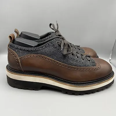 DSQUARED2 Boots Men’s Size 11.5 US/ 45 EU Brown Leather Brogue Handmade In Italy • $119.95