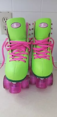 Foxy  Skates Size 9 Retro Inspired Neon Green/ Hot Pink  Icon Collection  • $22.90