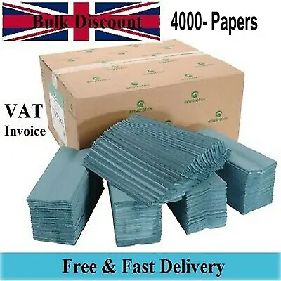 Great Value Bulk Buy Blue Paper Hand Towels C Fold 2500 Tissues Premium Quality • £12.99