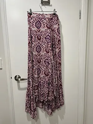 $50 • Buy Arnhem 	Moroccan Flora Maxi Skirt In Rose Quartz - Size 8