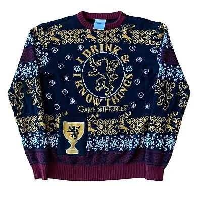 $13.90 • Buy Game Of Thrones S21 Ugly Christmas Sweater Adult Size Medium Iron Anniversary