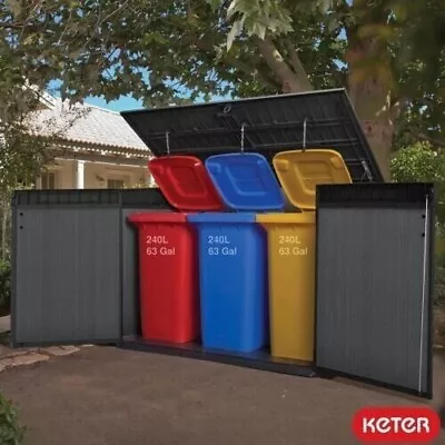 Keter Cortina Store Garden Shed 2020L Bin Storage Box XXL SIZE 6ft 3 X 3ft 7 • £499.99